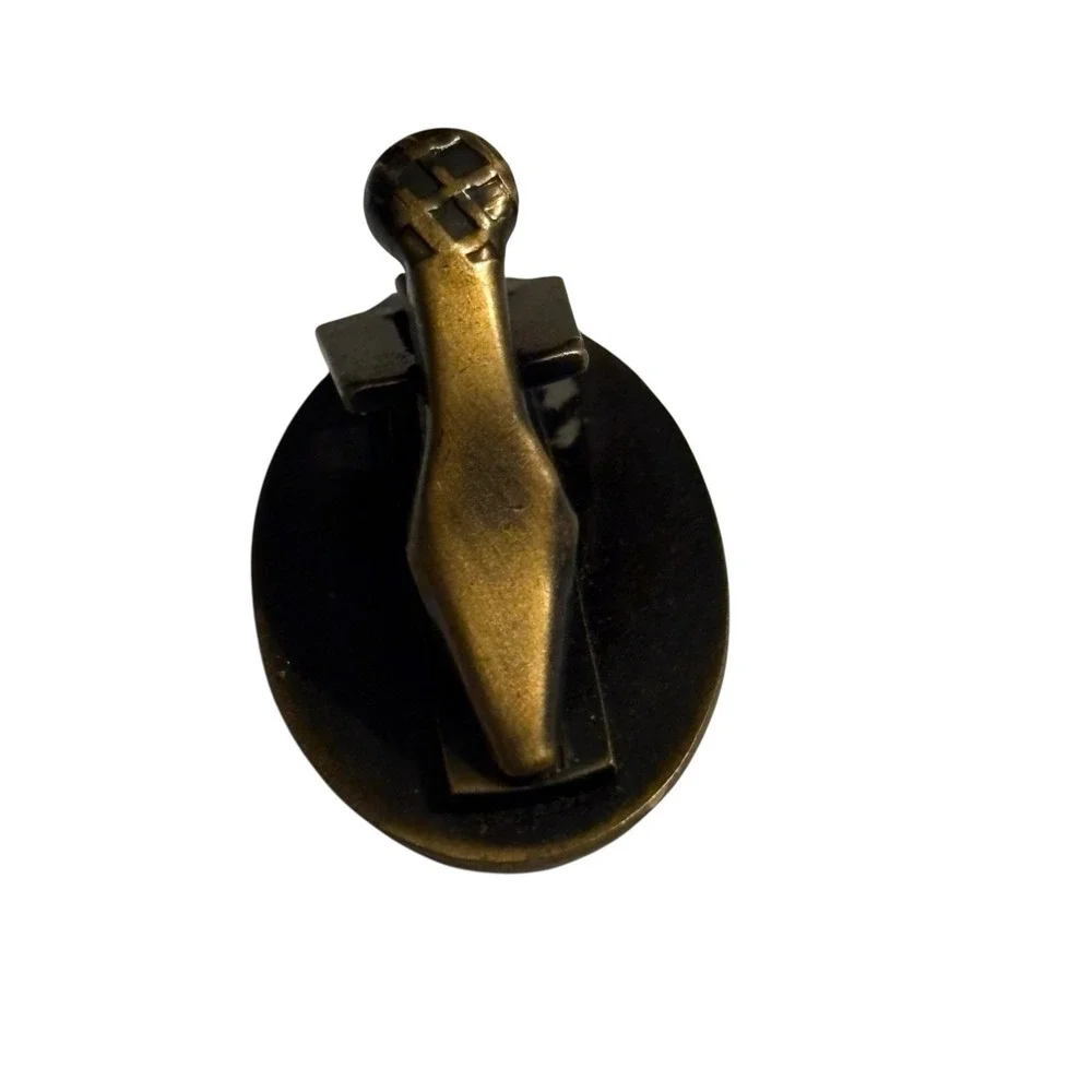 Brass‎ Etched Lingerie Clip Tie Bar Oval Mini Vintage Antique Blank Monogram